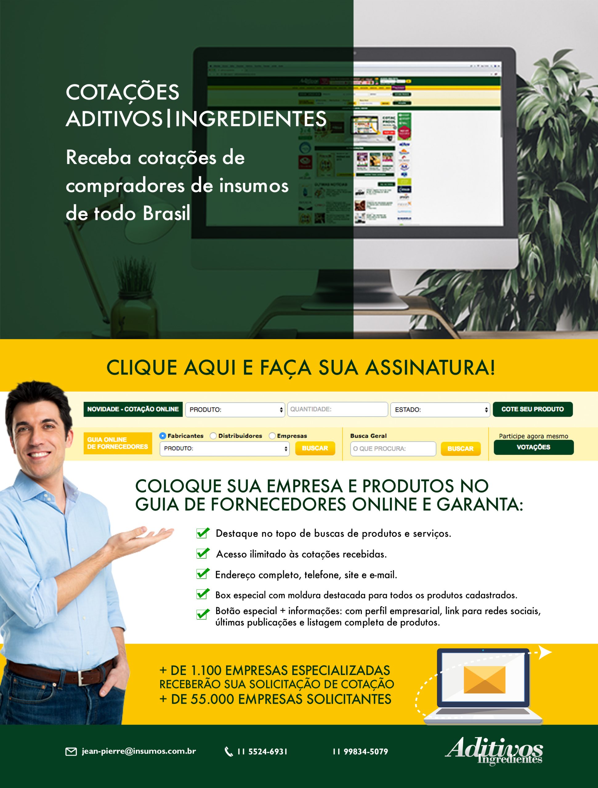 Receba cotações de compradores de insumos de todo Brasil