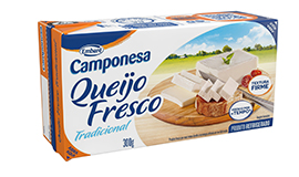 Queijo fresco Camponesa em nova embalagem